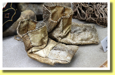 Shoes made of Salmon Skin, Kussharo Kotan Ainu Folk Museum, Teshikaga-cho Town, Hokkaido