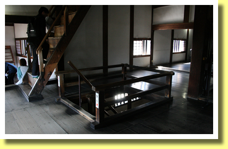 Steep Stairs in Main Keep of Inuyama-jo Castle, Aichi, Tokai