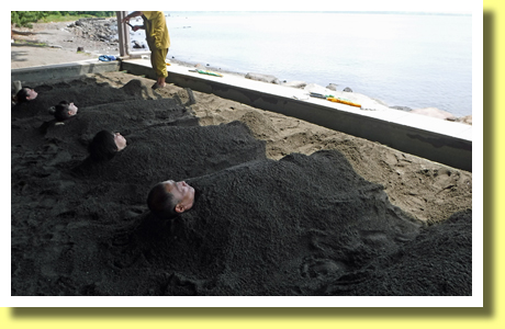 Suna-yu ( sand bath ), Beppu Onsen, Oita Pref., Kyushu