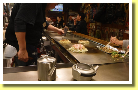 Okonomi-yaki, Hiroshima City, Hiroshima Pref., Chugoku Region